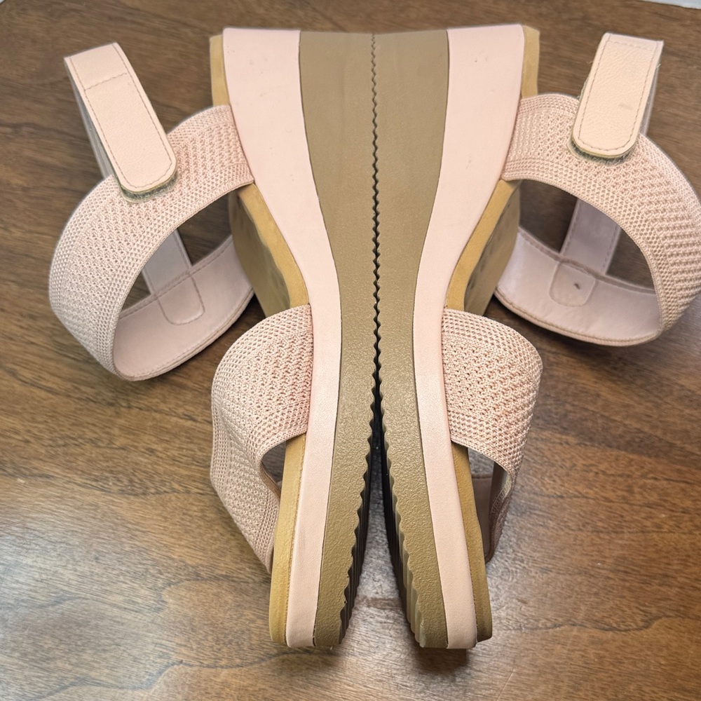 Malu Super Comfort Pink Wedge Sandals w/ Stretchy Woven Straps, US sz 10 - Picture 11 of 14